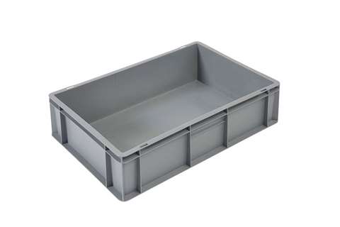 EN-Stapelbehälter Budget Grey 30l - 600x400x170mm - geschlossene Wände und Boden - geschl. Griffe