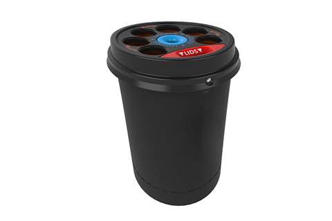 Beker afvalton met slot - + vloeistof opvangbak + dekselrecup.
