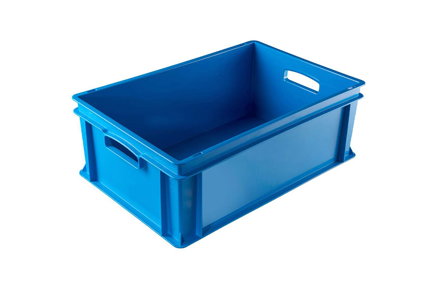 EN Stacking bin Classic 44l - 600x400x220mm - closed sides and bottom - open handles 