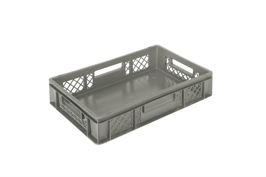 EN Stacking bin Classic 23l - 600x400x120mm - perforated sides and closed bottom 