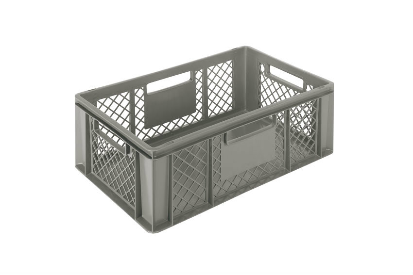 EN Stacking bin Classic 43l - 600x400x220mm - perforated sides and closed bottom 