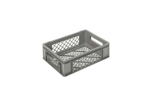 EN Stacking bin Classic 11l - 400x300x126mm - sides and bottom perforated - open handles