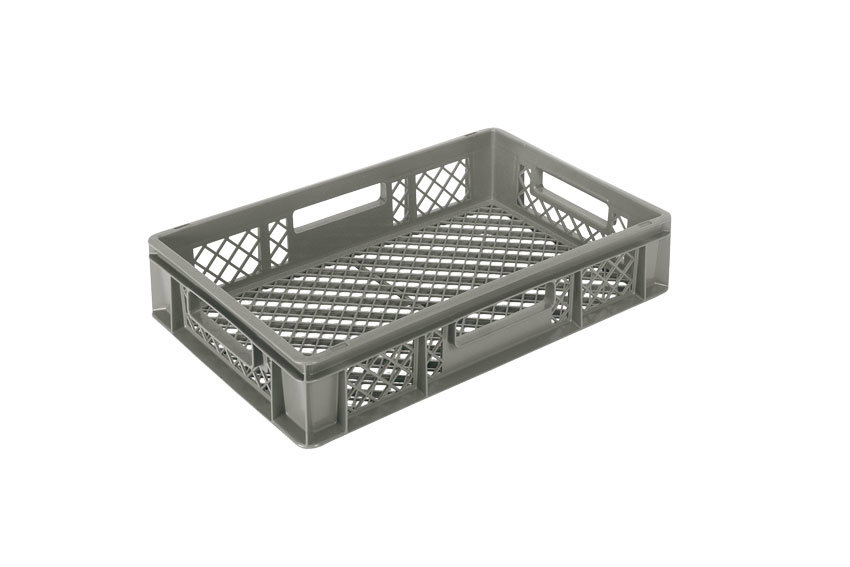 EN Stacking bin Classic 23l - 600x400x120mm - sides and bottom perforated - open handles 