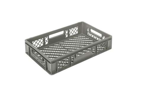 EN Stacking bin Classic 23l - 600x400x120mm - sides and bottom perforated - open handles