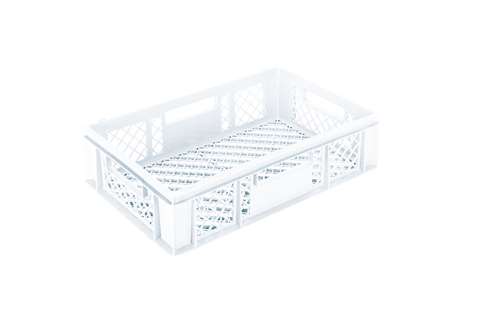 EN Stapelbak Classic 29l - 600x400x150mm - wanden en bodem geperforeerd - open handgrepen