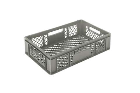 EN Stapelbak Classic 29l - 600x400x150mm - wanden en bodem geperforeerd - open handgrepen
