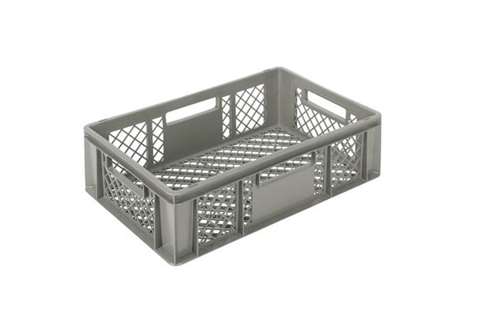 EN Stapelbak Classic 33l - 600x400x170mm - wanden en bodem geperforeerd - open handgrepen