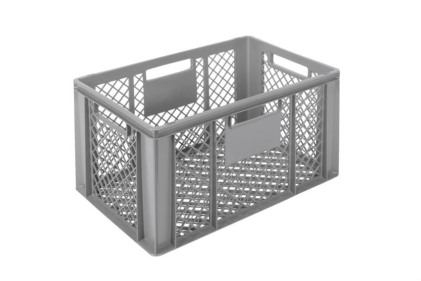 EN Stacking bin Classic 63l - 600x400x320mm - sides and bottom perforated - open handles 