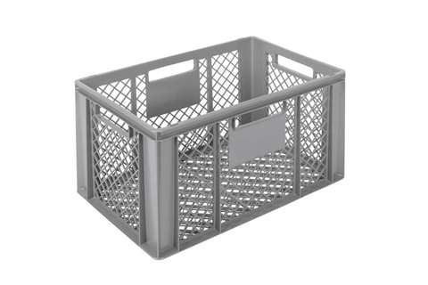 EN Stapelbak Classic 63l - 600x400x320mm - wanden en bodem geperforeerd - open handgrepen