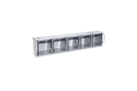 Kantelbakmodule 5 kantelbakken - serie Crystal Box - 600x133x132mm
