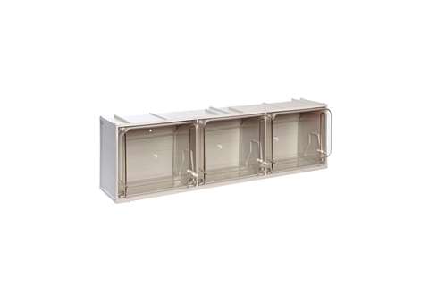 Kantelbakmodule 3 kantelbakken - serie Crystal Box - 600x155x175mm