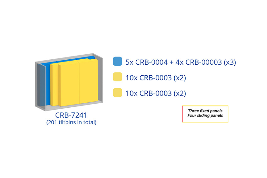 Metall Schränke Inkl. 201 Stück Kippbehältermodule Crystal box - 1870x800x1950mm 