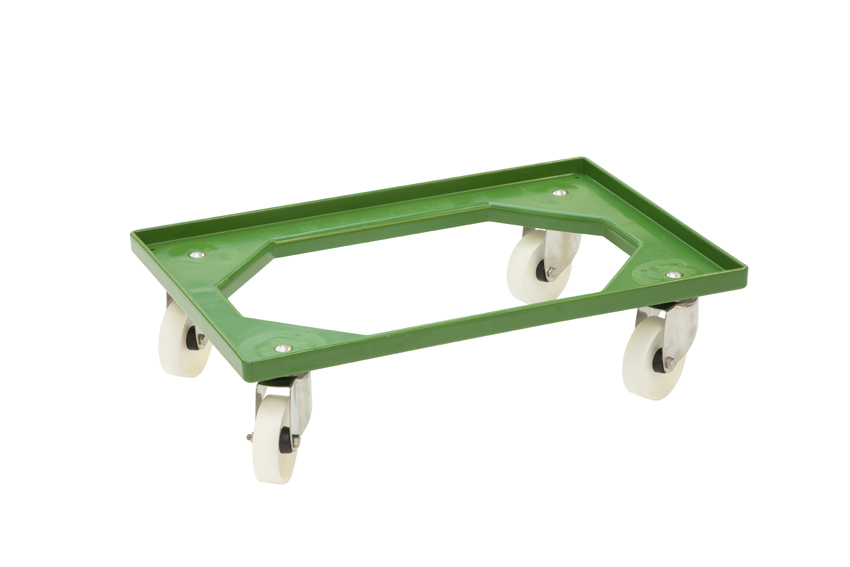 Fahrgestelle Food – 4 PA-Lenkrollen – ABS-Rahmen – V2A-Gabeln 