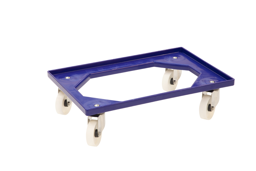 Fahrgestelle Food – 4 PA-Lenkrollen – ABS-Rahmen – V2A-Gabeln 