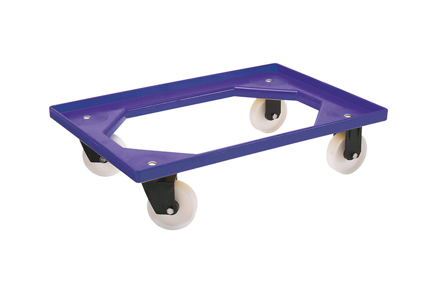 Fahrgestelle Food – 2 PA-Bockrollen + 2 PA-Lenkrollen – ABS-Rahmen – PA-Gabeln 