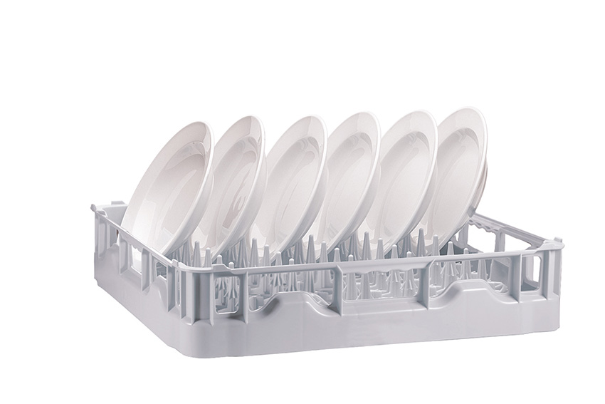 Dishwasher rack with moulded pins - 500x500mm - 12/18 plates 