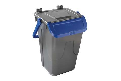 Afvalbak met klapdeksel - grijze body - 35l