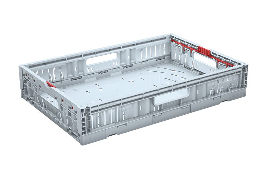 EN Folding crate Twistlock box 23,6L - 600x400x118mm - without lid - perforated 