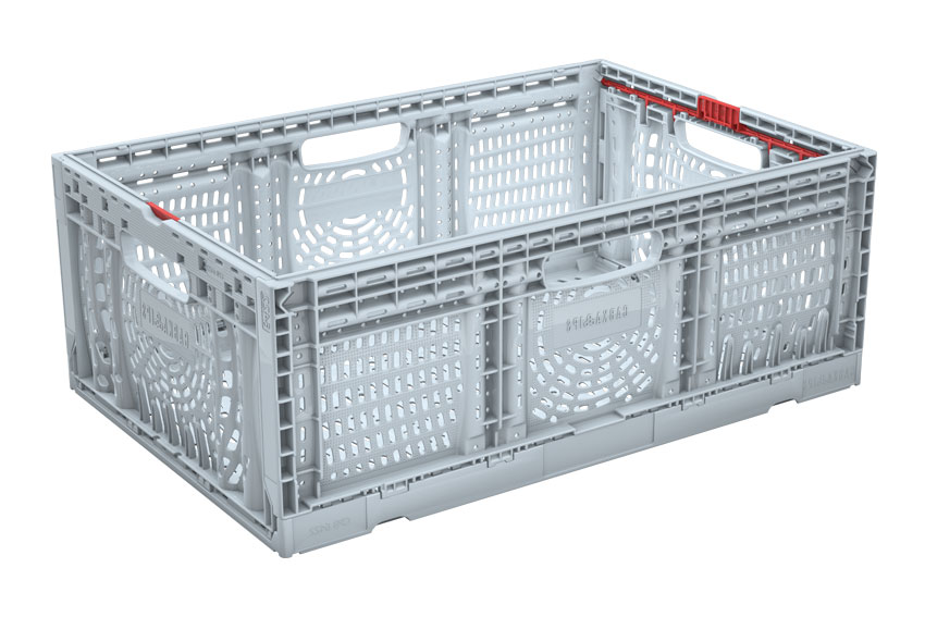 EN Folding crate Twistlock box 46,8L - 600x400x229mm - without lid - perforated 