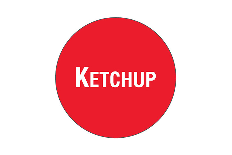 LABEL SHEET WITH 24 LABELS - KETCHUP 