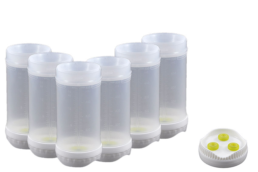 Back up fles 473ml - 6pce/pck - met medium driegats membraan 