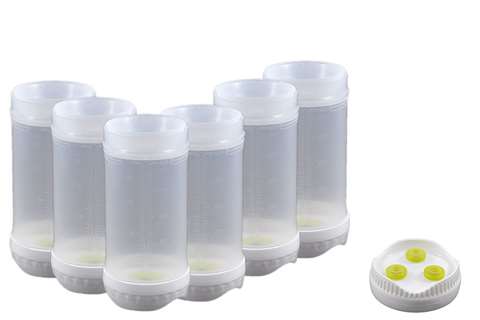 Back up fles 473ml - 6pce/pck - met medium driegats membraan