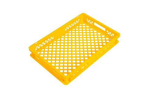 EN stacking bread crate 17l - 600x400x90mm - perforated sides and bottom - 2 open handles