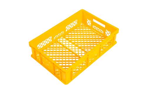 EN stacking bread crate 28l - 600x400x150mm - perforated sides and bottom - 2 open handles