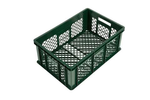 EN stacking bread crate 46l - 600x400x240mm - perforated sides and bottom - 2 open handles