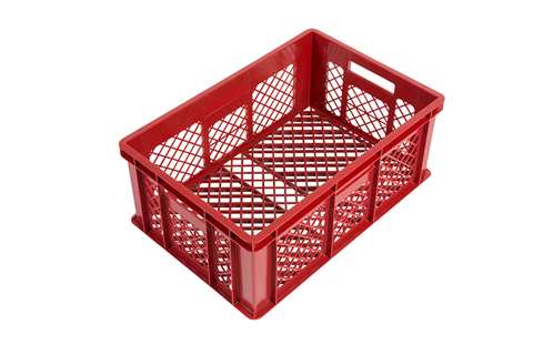 EN stacking bread crate 46l - 600x400x240mm - perforated sides and bottom - 2 open handles