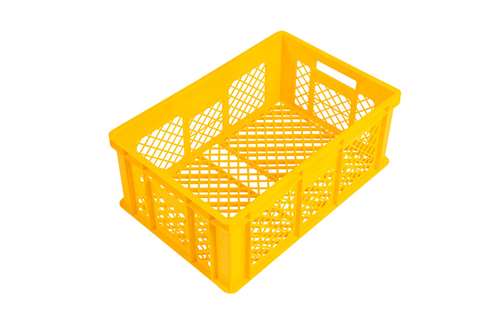 EN stacking bread crate 46l - 600x400x240mm - perforated sides and bottom - 2 open handles