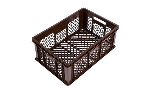 EN stacking bread crate 46l - 600x400x240mm - perforated sides and bottom - 2 open handles