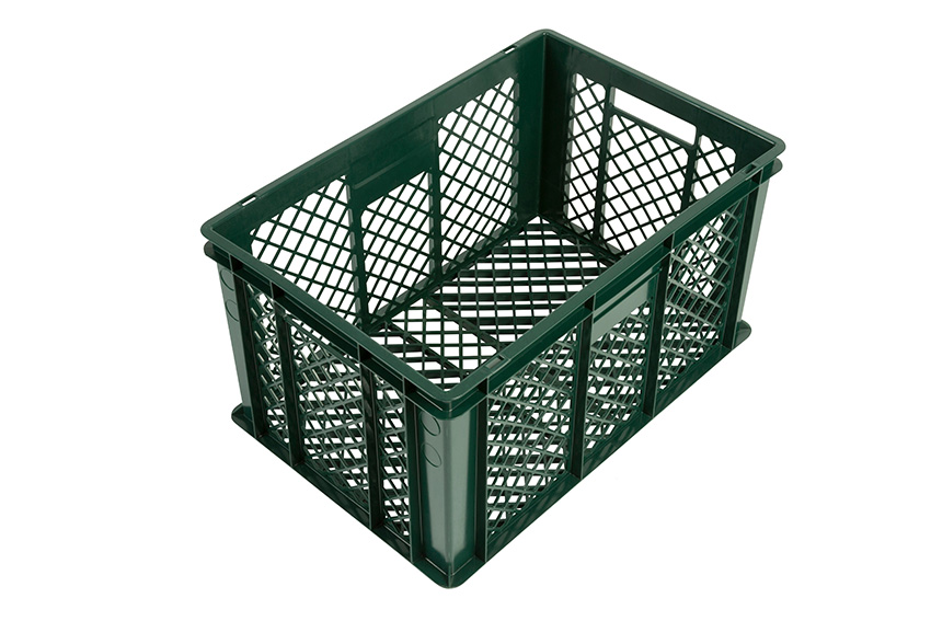 EN Stapelbehälter für Brot 64l - 600x400x320mm - perforierte Wände und Boden - 2 offene Griffe 