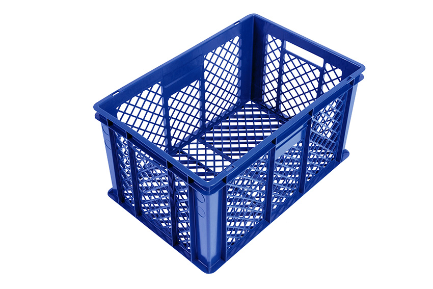 EN stapelbak broodkrat 64l - 600x400x320mm - geperforeerde wanden en bodem - 2 open handgrepen 