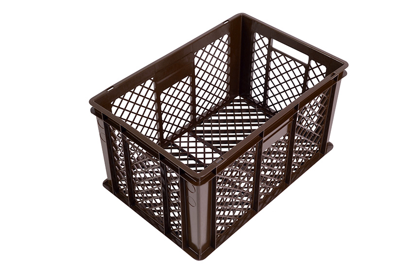 EN Stapelbehälter für Brot 64l - 600x400x320mm - perforierte Wände und Boden - 2 offene Griffe 