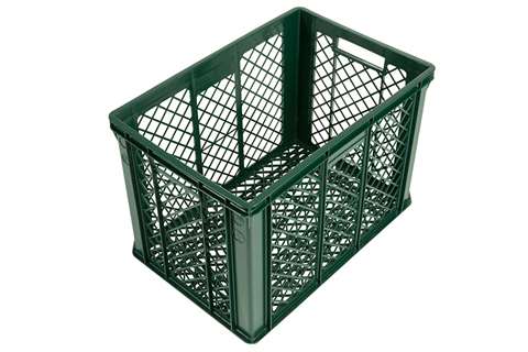 EN stacking bread crate 82l - 600x400x410mm - perforated sides and bottom - 2 open handles