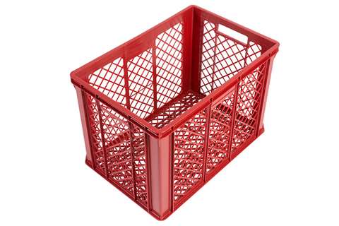 EN stacking bread crate 82l - 600x400x410mm - perforated sides and bottom - 2 open handles