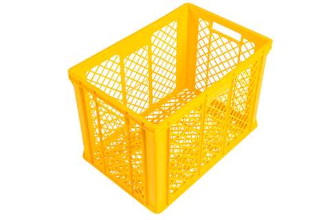 EN stacking bread crate 82l - 600x400x410mm - perforated sides and bottom - 2 open handles