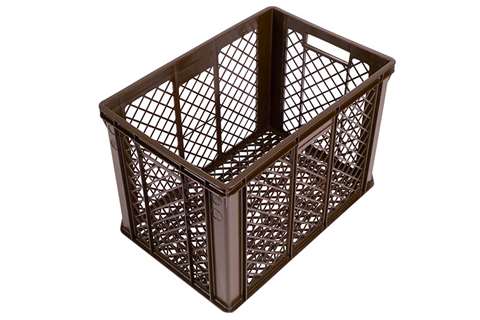 EN stacking bread crate 82l - 600x400x410mm - perforated sides and bottom - 2 open handles