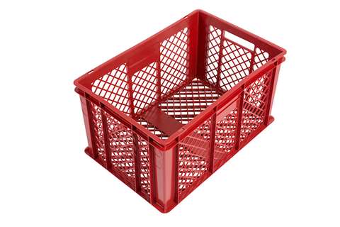 EN stapelbak broodkrat 64l - 600x400x320mm - geperforeerde wanden en bodem deels - 2 open handgrepen