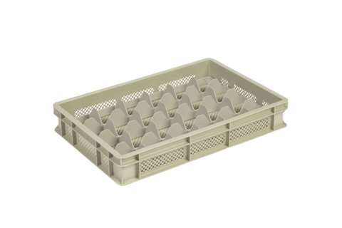 Glass rack 24 compartments 600x400x100mm - ø86mm - vented