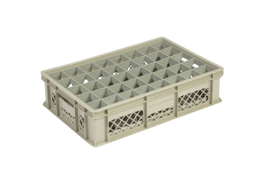 Glass rack 40 compartments 600x400x150mm - ø65mm - vented 