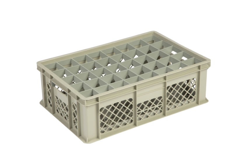 Glass rack 40 compartments 600x400x200mm - ø65mm - vented 