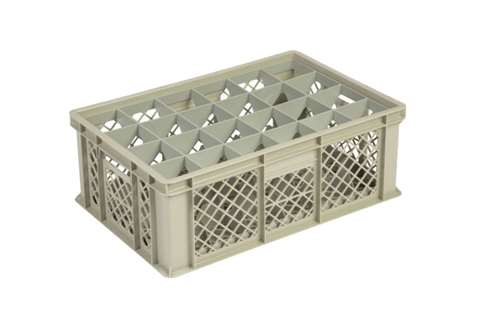 Glass rack 24 compartments 600x400x220mm - ø86mm - vented