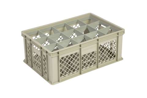 Glazenbak 15 vakken 600x400x240mm - ø106mm - geperforeerd