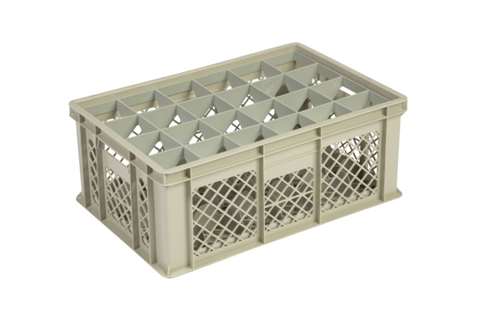 Glazenbak 24 vakken 600x400x240mm - ø86mm - geperforeerd