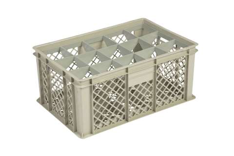 Gläserbehälter 15 Fächer 600x400x270mm - Ø106mm - Perforiert