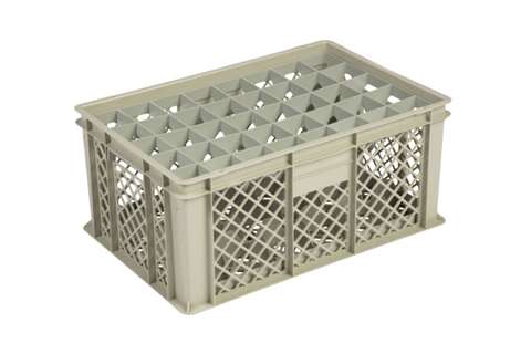 Gläserbehälter 40 Fächer 600x400x270mm - Ø65mm - Perforiert