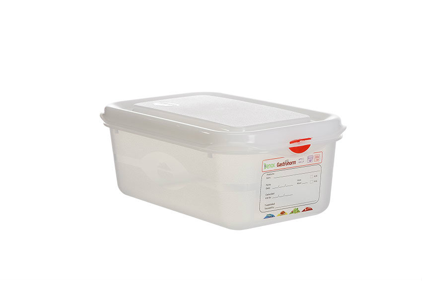 Gastronox 1/4 - 100mm high - 2,8l - lid and clips included 