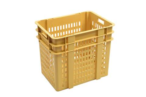 High bread basket 120l - 640x450x555mm - perforated sides, closed bottom - 2 open handles